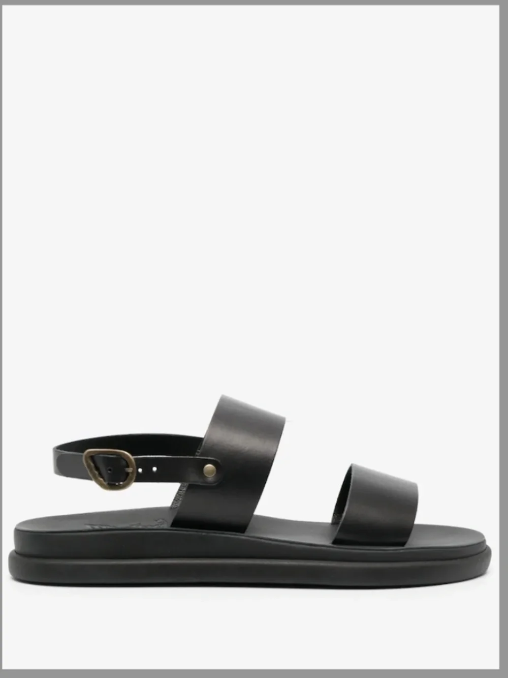 Ancient Greek Sandals Black Timon Leather Sandals in Size 10.5